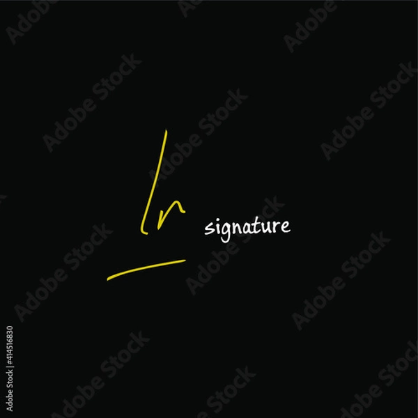 Fototapeta LR initial handwritten calligraphy, for monogram and logo