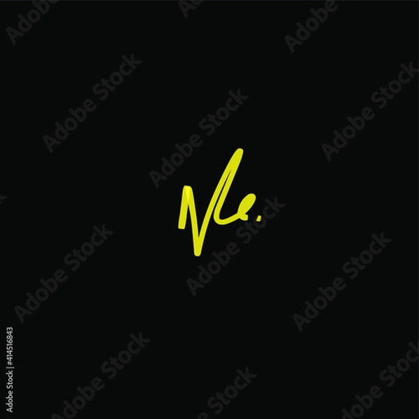 Fototapeta ME initial handwritten calligraphy, for monogram and logo