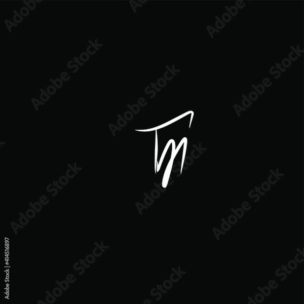 Fototapeta TM initial handwritten calligraphy, for monogram and logo