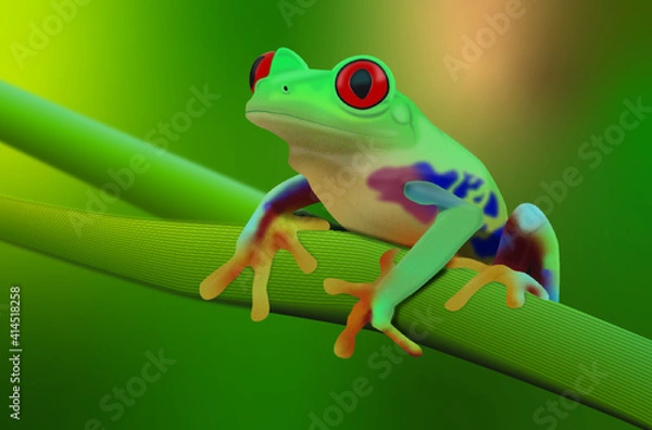 Fototapeta Illustrator Vector Frog on Branch