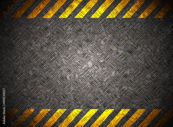 Obraz Metal background with caution tape