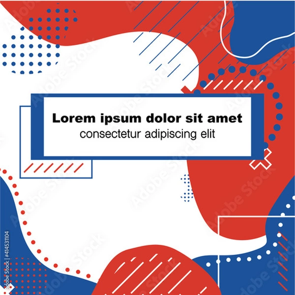 Fototapeta Red and blue abstract background for banners, posters and ads. There is a place for the text