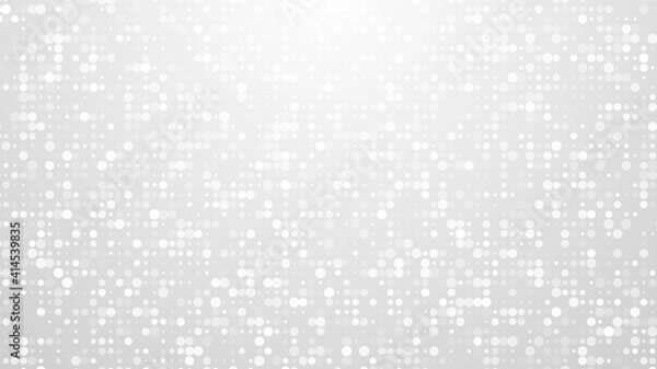 Fototapeta Dot white gray pattern gradient texture background. Abstract  technology big data digital background. 3d rendering.