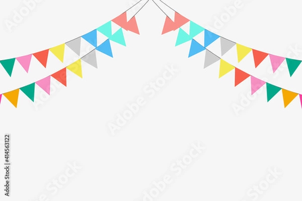 Fototapeta 三角旗 カラフル ガーランド フラッグ