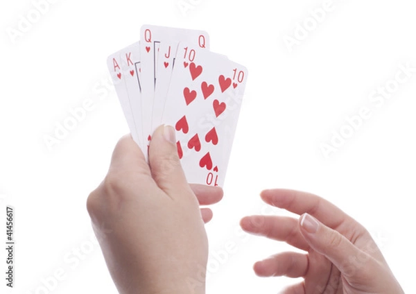 Fototapeta Hand with royal flush