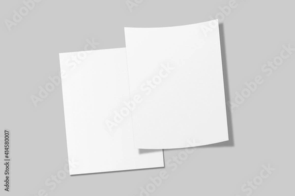 Fototapeta Realistic blank US letter flyer brochure for mockup. Paper or poster illustration. 3D Render.