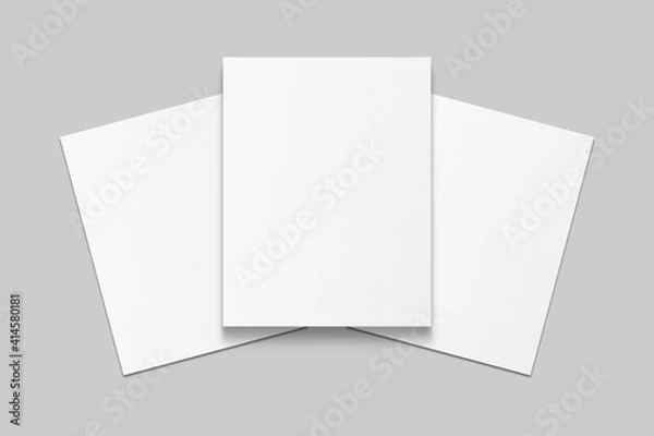 Fototapeta Realistic blank US letter flyer brochure for mockup. Paper or poster illustration. 3D Render.