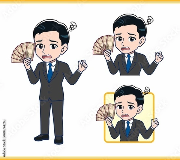 Fototapeta 金融関係の仕事をしているサラリーマンの男性