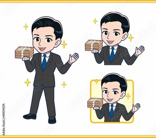 Fototapeta 金融関係の仕事をしているサラリーマンの男性