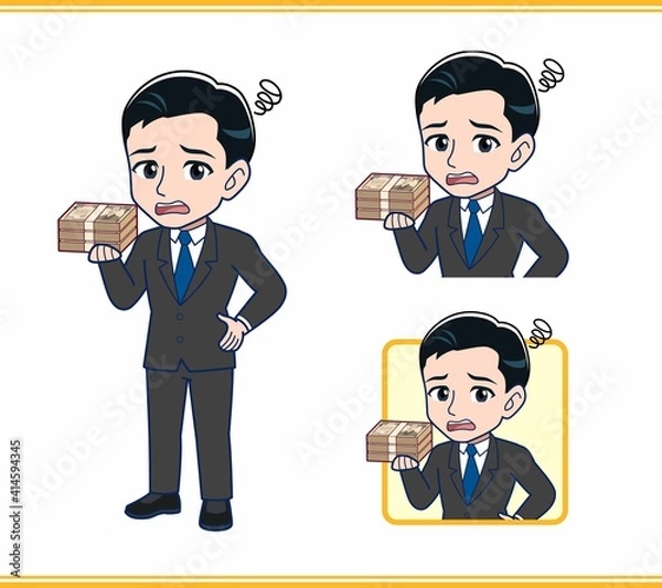 Fototapeta 金融関係の仕事をしているサラリーマンの男性