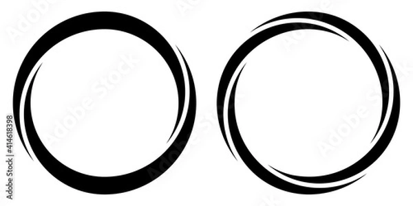 Fototapeta Round circular banner frames, borders, vector hand drawn, circular markers highlighting text