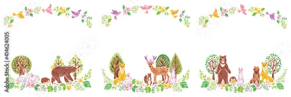 Obraz 花　植物　動物　フレーム	セット②