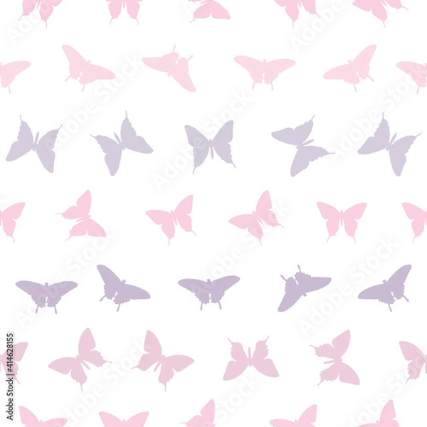 Obraz Pastel butterfly seamless repeat pattern design.