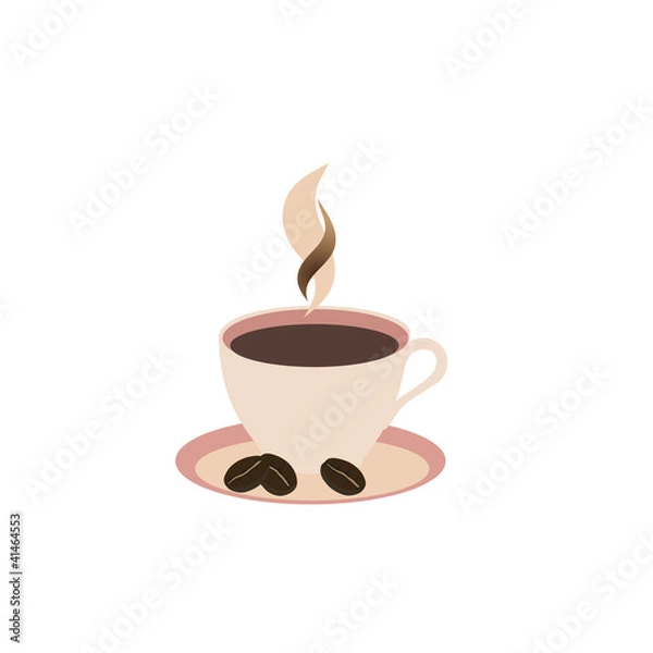 Fototapeta cup on white background, vector