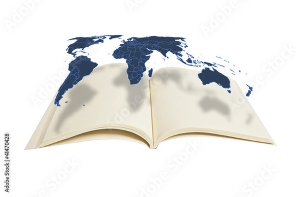Obraz World map  on the book