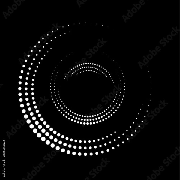 Fototapeta Halftone dots in circle form. round logo . vector dotted frame . design element