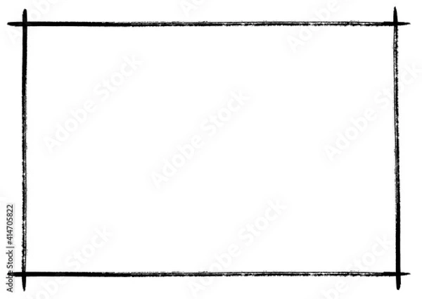 Obraz 和風の手書き筆書きフレーム素材