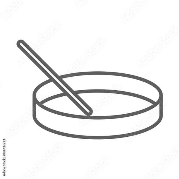 Obraz medical science laboratory petri dish line icon white background