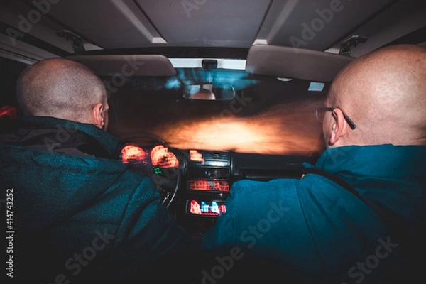 Obraz man driving car