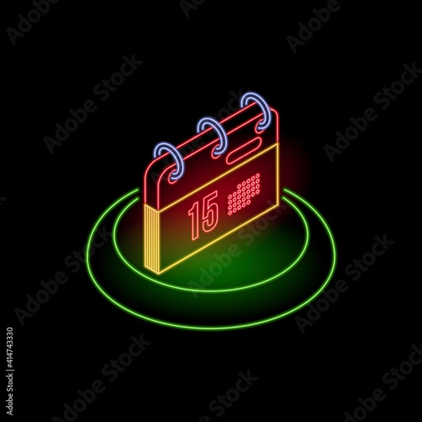 Obraz Neon calendar icon
