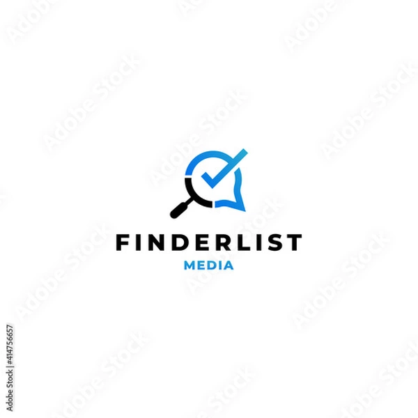 Obraz Checklist finder logo vector icon illustration simple style