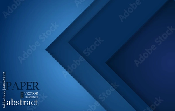 Fototapeta Blue triangle vector background geometric overlap layer on black space for text and background design