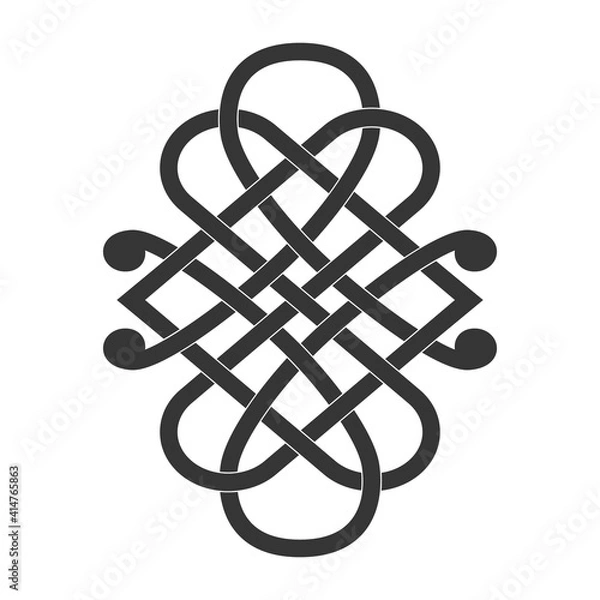Obraz monochrome icon with Celtic knot ethnic art ornaments