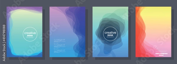 Obraz Marble texture cover background for banner, poster or magazine design. Abstract marbling creative background with liquid watercolor color splash backdrop. Vector illustration template