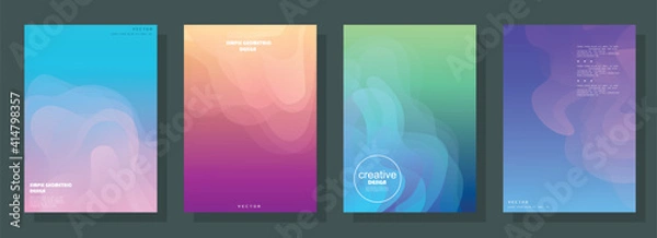 Obraz Marble texture cover background for banner, poster or magazine design. Abstract marbling creative background with liquid watercolor color splash backdrop. Vector illustration template