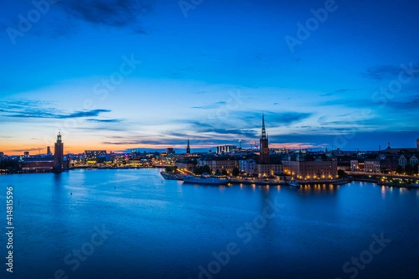 Obraz Gamla Stan Night in Stockholm, Sweden