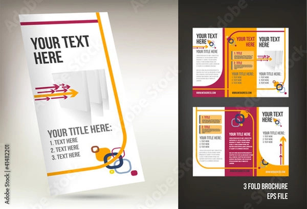 Obraz Vector tri fold brochure