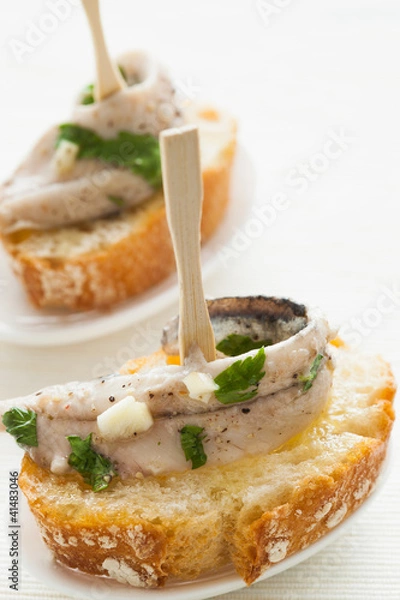 Fototapeta Anchovy tapas