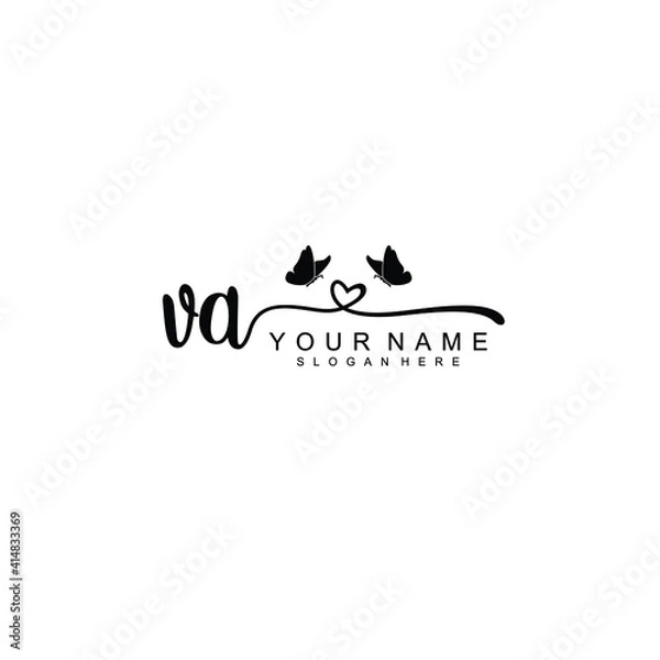 Fototapeta VA Initial handwriting logo template vector