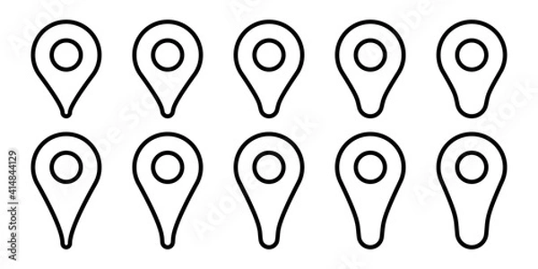 Fototapeta ロケーションピン, マップポインター, ロケーションマークのベクターアイコンイラスト素材