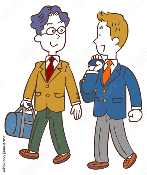 Fototapeta 歩いて通学する男子学生
