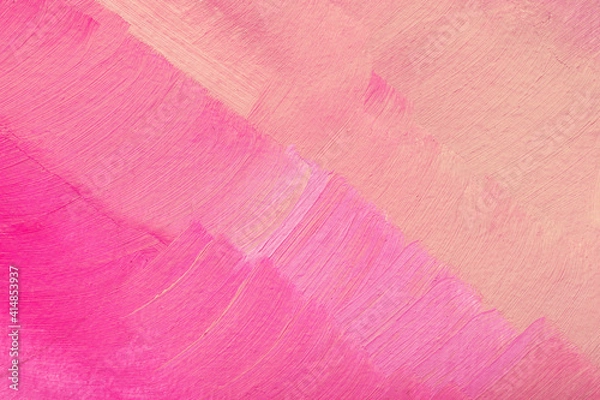 Fototapeta The texture of the canvas, coated with oil paints. Gradient in pink colors, copy space. The concept of a creative atmosphere, artistic events, education, etc.