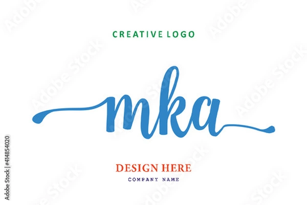 Fototapeta MKA lettering logo is simple, easy to understand and authoritative