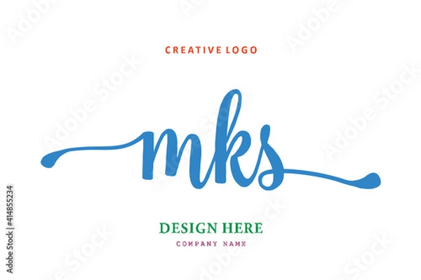 Fototapeta MKS lettering logo is simple, easy to understand and authoritative