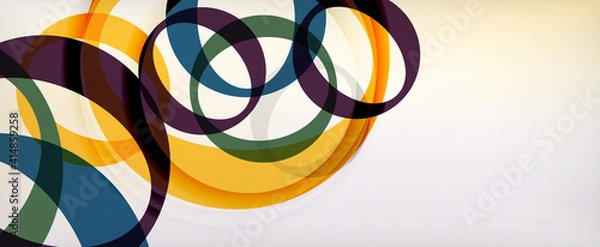 Fototapeta Ring geometric shapes, o letter repetition wallpaper. Abstract background for business or technology presentations, internet posters or web brochure covers