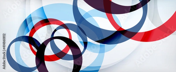 Fototapeta Ring geometric shapes, o letter repetition wallpaper. Abstract background for business or technology presentations, internet posters or web brochure covers