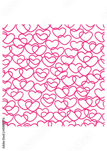 Obraz Seamless pattern with colorful hearts. Vintage style. Vector illustration