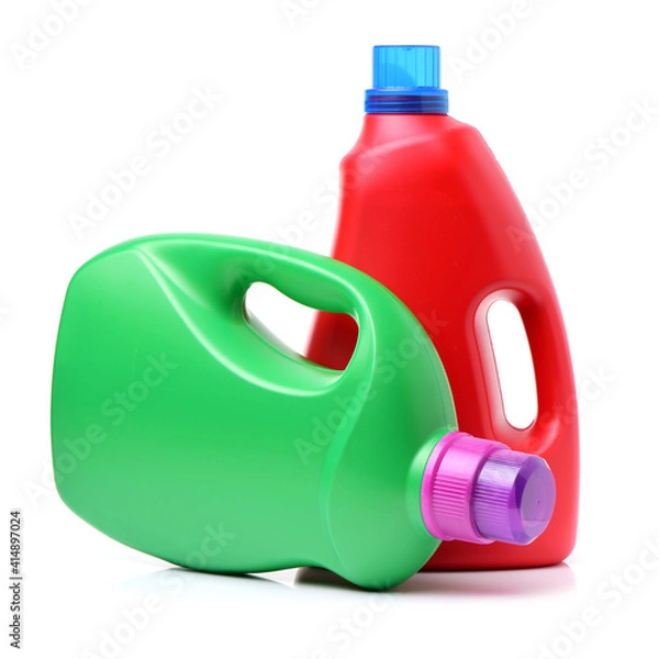 Fototapeta Plastic detergent container on white background