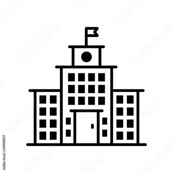 Fototapeta Development building vector outline icon style illustration. 