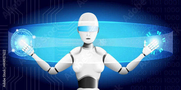 Obraz Vector illustration of a robot.