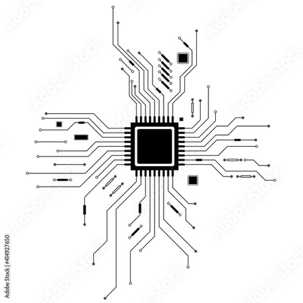 Obraz Circuit board. Microchip.