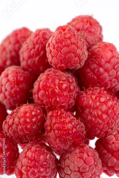 Fototapeta Raspberry on white background in studio