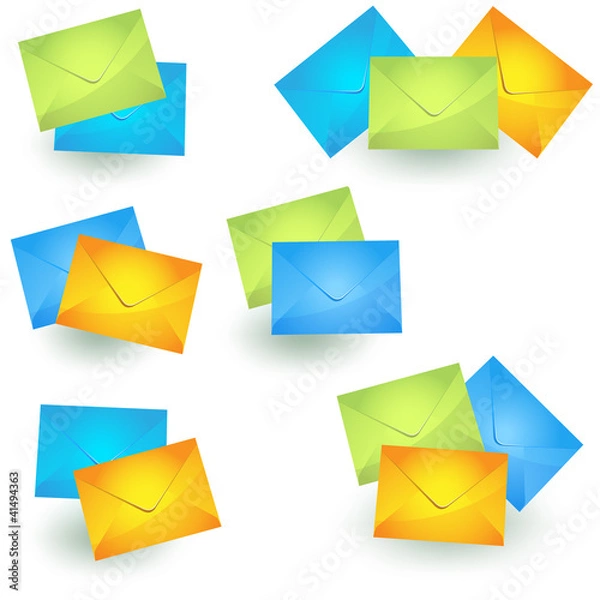 Obraz Envelop icons set vector isolated on white