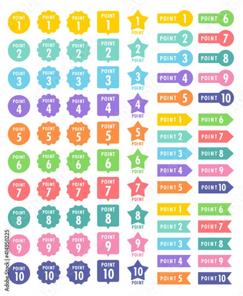 Fototapeta ポイント　アイコン　数字