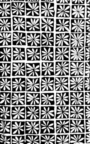 Obraz black and white distressed pattern