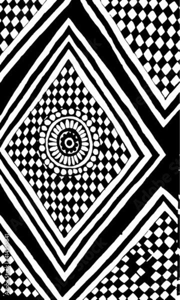 Obraz black and white distressed pattern